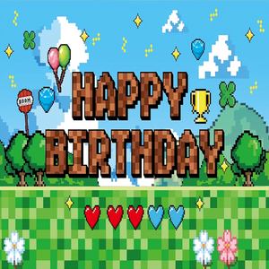 Fondo Fotográfico Personalizable para Cumpleaños, Baby Shower, Mesa <span class=keywords><strong>de</strong></span> Pastel, Fiesta, Diseño <span class=keywords><strong>de</strong></span> Pixel Sandbox, Gran Venta - Product Image 1