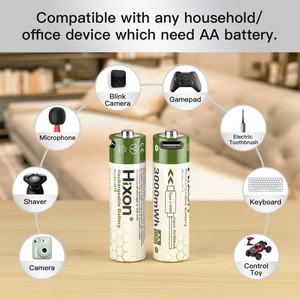 Новый дизайн 1,5 В AA перезаряжаемая литиевая батарея type-c порт 3000mWh батарея высокой емкости для бытовой техники - Product Image 6