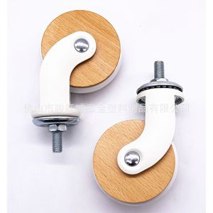 Roulettes pour meubles, roue en bois de 2,5 pouces, pivotantes avec frein, silencieuses, pour chariot d'hôtel - Product Image 5
