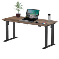 Bureau électrique ergonomique réglable en hauteur, table assis-debout, surface en bois écologique, cadre de bureau intelligent à 4 pieds
