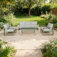 Modernes Komplett-Aluminium Freizeit-Gartensofa Outdoor-Möbel 5-Sitzer 4-teiliges Terrassen-Sofa-Set für den Innenhof