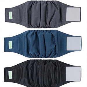 Wegreeco Bande de ventre <span class=keywords><strong>lavable</strong></span> pour chien mâle, lot de 3 pour petits chiots (noir/charbon/gris marine) - Product Image 1