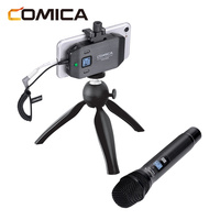 Système sans fil professionnel COMICA CVM-WS50 H, 6 canaux, omnidirectionnel, écran LCD, micro à pince pour smartphone, garantie 1 an
