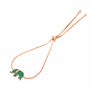 Emerald CZ Stone Elephant Design Gold Plated Wholesale Handmade Turkish <b>Adjustable</b> Tennis 925 Sterling <b>Silver</b> Party <b>Bracelet</b> - Product Image 2