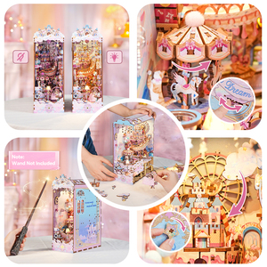 Puzzle 3D en bois DIY « Contes <span class=keywords><strong>de</strong></span> fées Doux Rêves » avec éclairage LED – Maison <span class=keywords><strong>de</strong></span> poupée et coin lecture – Cadeau <span class=keywords><strong>de</strong></span> Noël pour filles - Product Image 2