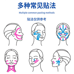 <b>Facial</b> Muscle <b>Tape</b> Nasolabial Fold <b>Lift</b> <b>Tape</b> 2.5cm 5cm Roll Blue Pink Skin Tone Purple For Face Lifting Anti-Aging - Product Image 1
