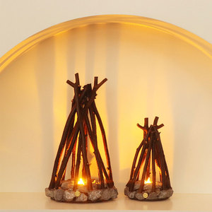 LED creative night <b>light</b> retro <b>decoration</b> handmade tree branch shape burning bonfire three-dimensional desktop <b>decoration</b> - Product Image 6