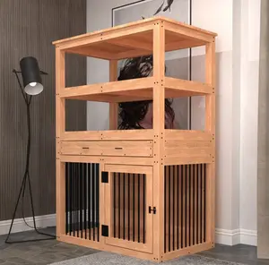 Casa para perros y gatos de madera Premium, muebles grandes para mascotas de interior