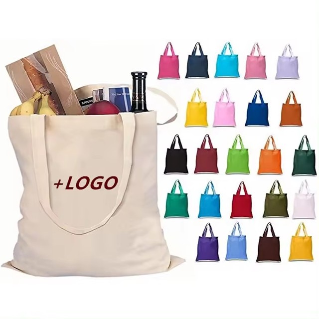 Recycled Cotton Canvas Bags Tote Shopping Tote Bags with Custom Printed logo Tote Bag Shopping Canvas