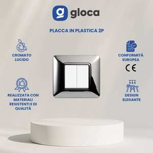 Interrupteur mural Gloca 2 Gang en plastique chromé poli, interrupteur à 2 voies, installation facile pour usage domestique - Product Image 3