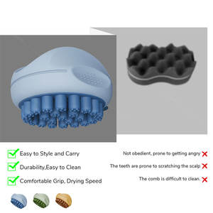 Cepillo de Silicona para Rizar el Cabello para Hombres, Herramienta para Rastas Negras, Peine para Masaje del Cuero Cabelludo, Cepillo Multifunción para Peinar, Cepillo para Rizar Personalizable - Product Image 3