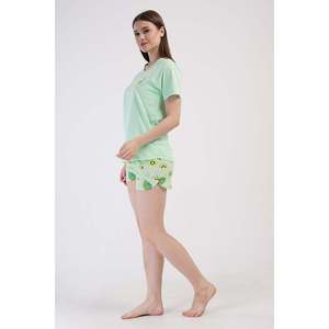 Conjunto de Top y Pantalones Cortos de Licra Suprema con Cuello Redondo y Mangas Reglan para Mujer - Product Image 3