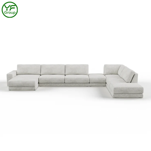 Comfortable Seating U-Chaise Sectional Upholstery Fabric Sofa Fabric Velvet Luxury Sofa for <strong>Furniture</strong> Living Room - Product Image 3