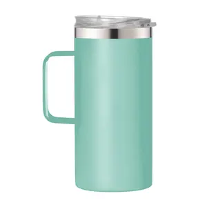 Taza de café de viaje reutilizable, vaso mágico frío con tapa y pajita que cambia de Color, taza de café, 24oz