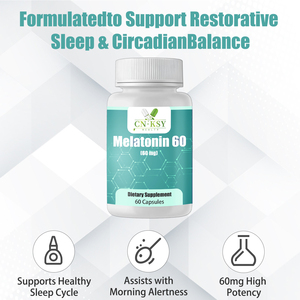 Cápsulas de Melatonina Más Vendidas, 60 Cápsulas Sin OMG para un Sueño Reparador, Equilibrio Circadiano y Jet Lag - Product Image 3