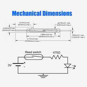 5kv/7.5kv/10kv sensore interruttore reed magnetico ad alta tensione 220V BL-CGHG-10X50 holdoff ad alta tensione e capacità di commutazione - Product Image 6