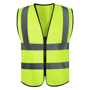 定制标志交通道路工作亮点反光安全背心服装带拉链道路工人安全服装施工