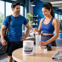 Poudre de créatine OEM/ODM saveur fruitée 5g, échantillon gratuit, vente en gros directe usine pour acheteurs de nutrition sportive en vrac dans le monde entier