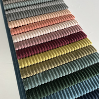Couleur unie 100% polyester velours côtelé tissu imperméable 4.5 pays de galles meubles chaise et canapé tissu en gros