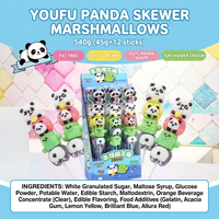 Bâtonnets de guimauve Panda Cartoon 45g x 12 pièces Boîte Multicolore Vente en gros Snack en vrac Marque privée
