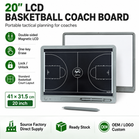 Tableau d'entraînement de basketball électronique portable de 20 pouces, double face, écran LCD, pour l'analyse et la planification