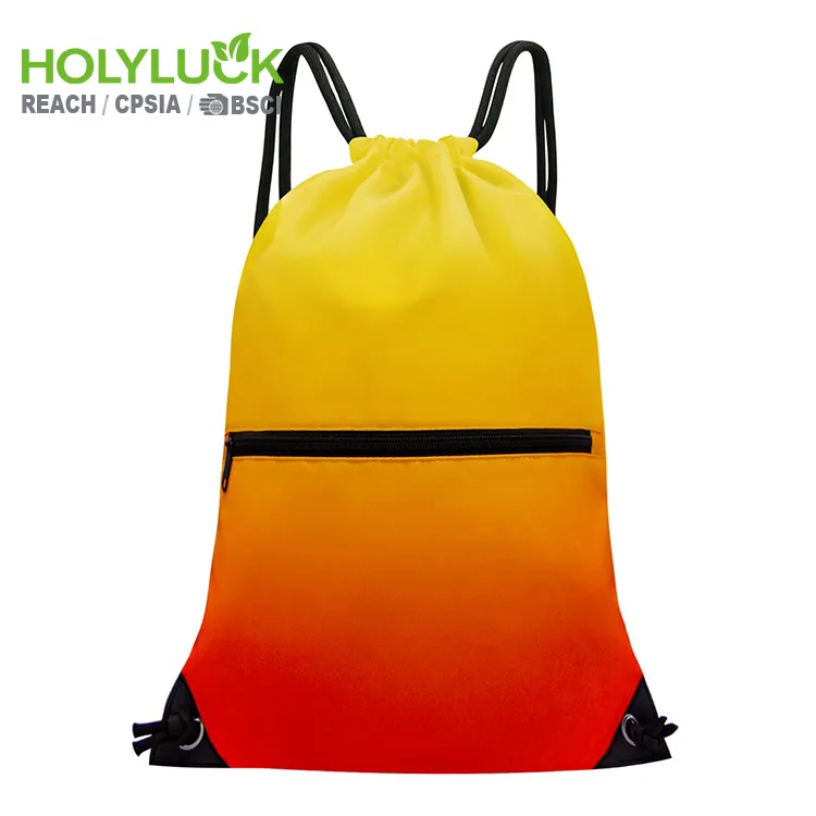 Holyluck, bolsas con cordón personalizables para niños y mochila con cordón para gimnasio, bolsa con cordón personalizada de alta resistencia con cremallera