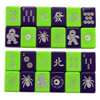 Jeu de Mahjong Américain d'Halloween Personnalisable en Taille et Couleur, 166 Tuiles en Acrylique Mélaminé Gravé, Jeu de Société Familial pour Fêtes
