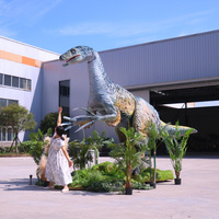 Robot dinosaure animatronique Therizinosaurus avec tête mobile, griffes géantes et son de rugissement pour parc à dinosaures