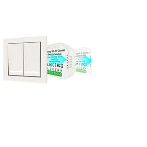 Mini Wifi Dimmer Switch 2 gang Two way, placed into wire box, Tuya/Smartlife APP, Alexa Google Home
