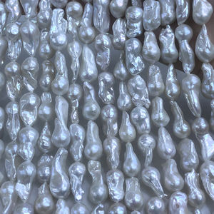 Zhuji Großhandel natürliche süße kleine Barock Perlens trang, dreifach A-Klasse, hoher Glanz, sehr saubere Oberfläche, 10-13mm Breite - Product Image 5