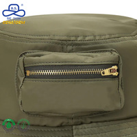 Chapeau Bob Décontracté Personnalisé en Coton Doux et Polyester Couleur Unie à Large Bord avec Poche pour Activités de Plein Air et Randonnée Unisexe
