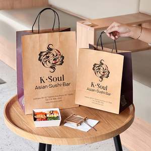 Bolsa de Papel Kraft para Sushi con Logotipo Personalizado, Ecológica y Desechable para Comida para Llevar - Product Image 1