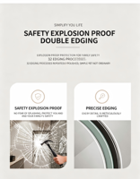 Espejo Inteligente LED Ovalado con Marco de Aluminio, Antivaho, Regulable, con Control Táctil, IP65, Sin Cobre, Directo de Fábrica, para Proyectos Hoteleros y Villas