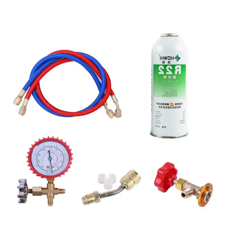 R22 Koelmiddel Airconditioner Onderdelen Fluoride Gereedschap Set Plus Koelmiddel Meter Buis