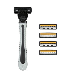 Manual <b>Razor</b> With 3 Layer Stainless Steel Blades For Men Face Shaving Handle And Replacement <b>Heads</b> Set - Product Image 5