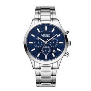 Reloj de Cuarzo Cronógrafo MEGIR 2150G Deportivo, Elegante y con Encanto para Hombre, Caja de Aleación, Esfera de Cristal, Correa de Acero Inoxidable, Resistente al Agua - Product Image 2