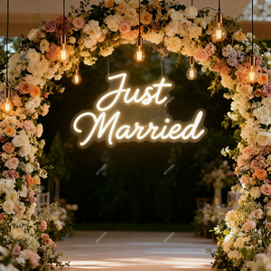 Letrero de Neón Luminoso Personalizado para Decoración de Bodas, Marco de Fotos <span class=keywords><strong>con</strong></span> la Frase 'Happily Ever After', Decoración de Pared para el Hogar, Letrero Luminoso <span class=keywords><strong>con</strong></span> Logotipo - Product Image 6