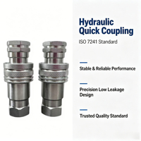 Raccord de tuyau hydraulique à déconnexion rapide haute pression NW ISO7241-A, vanne à bille en acier à haute teneur en carbone standard 1/4'' BSP/NPT, garantie 1 an