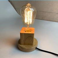 Lampe de table en bois massif LED, hêtre, support E27, alimentation AC, lumière blanc chaud, CRI 90, support de lampe de nuit avec base de prise, garantie de 2 ans