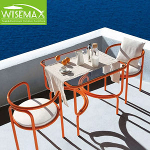 विसममैक्स फर्नीचर आधुनिक आउटडोर फर्नीचर वाटरप्रूफ कैफे टेबल और कुर्सी सेट रेस्तरां के लिए आर्मरेस्ट के साथ - Product Image 4