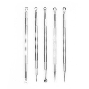 Aiguille anti-acné en acier inoxydable, extracteur de points noirs, nettoyeur de pores et outil de pressage des boutons pour resserrer les pores, marque Rose Milare - Product Image 4
