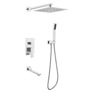 Grifo mezclador de ducha oculto de pared negro con sistema de lluvia para <span class=keywords><strong>baño</strong></span>, grifos de ducha y <span class=keywords><strong>baño</strong></span> - Product Image 3