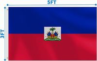 Drapeau personnalisé d'Haïti 3x5 pieds pour événements sportifs communautaires, bannière de fierté nationale