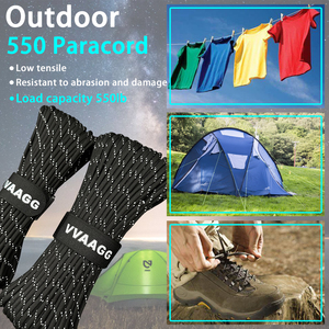 Cordon de parachute 750 lb, corde en polyester 4 mm, 50-1000 pieds, réfléchissant, pour paracorde, pour situations d'urgence, escalade, camping, randonnée - Product Image 5
