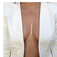 Chaîne de corps à strass style européen-américain, tendance, pour la taille, accessoire sexy pour bikini de plage pour femme