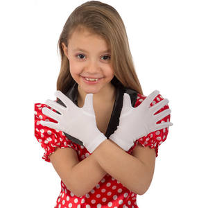 GUANTES PARA NIÑOS DE TELA ELÁSTICA BLANCA 17CM, TALLA ÚNICA - Product Image 1