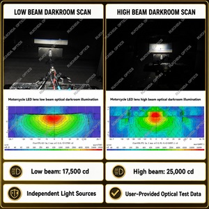 Phare LED Moto Super Lumineux 12000lm avec Yeux de Démon RGB et Lentille Projecteur 2 en 1, Prix Usine de Gros, Style <span class=keywords><strong>Cafe</strong></span> <span class=keywords><strong>Racer</strong></span> - Product Image 4