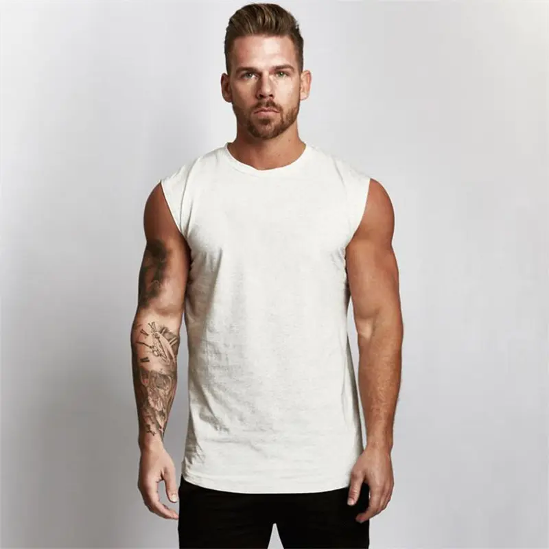 Multi-Color Sports Sleeveless T-Shirt Men's Bodybuilding Fitness Vest Cotton Running Training Top