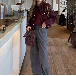 Best-seller de la mode féminine : Veste courte rétro à col montant et double boutonnage - Product Image 3