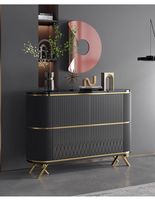 Buffet de rangement de luxe moderne doré avec pieds en acier inoxydable pour mobilier de maison dans le salon, la salle à manger, l'entrée - Villa